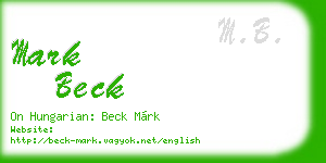 mark beck business card